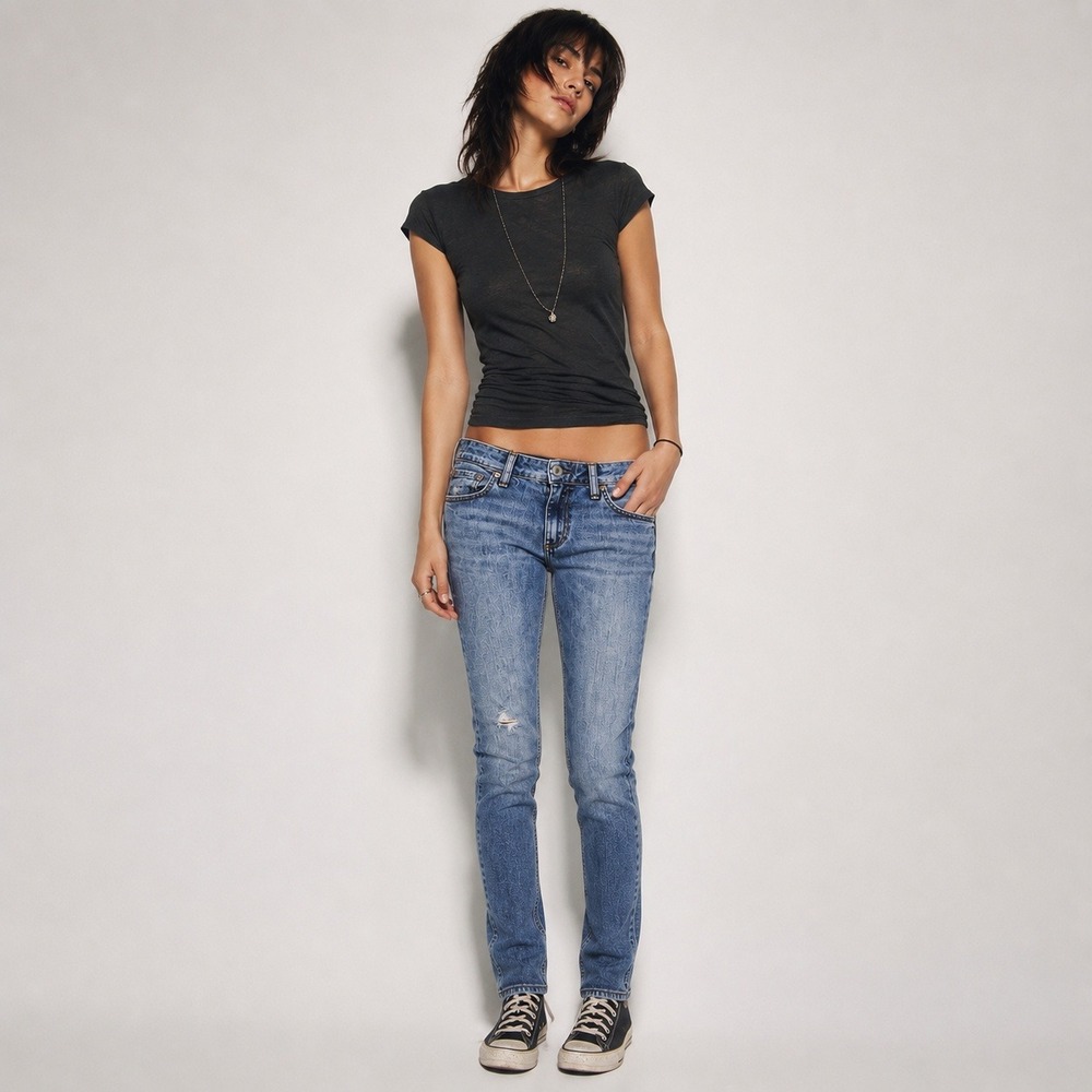 Rag & Bone Dre Low Rise Slim Boyfriend Jeans Norwalk Blue Sz 23 Y2K Indie Sleaze